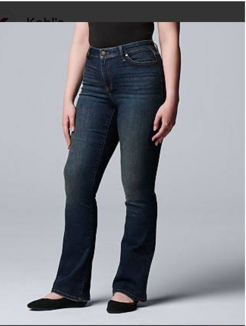 Vera Wang Women's Dark Wash Stretch Bootcut Jeans